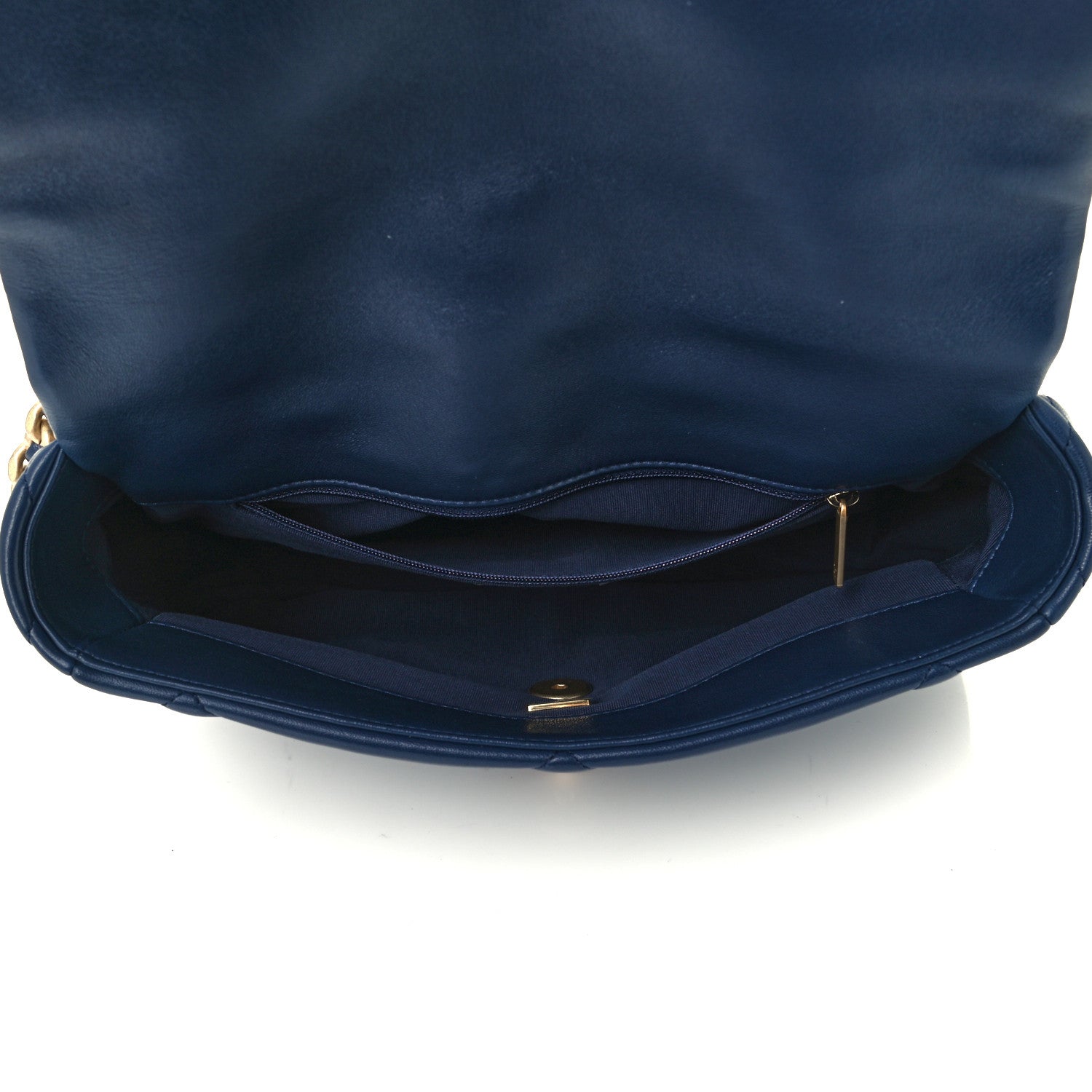 Chanel Lambskin Quilted Large Chanel 19 Flap Navy Blue 5 of 10