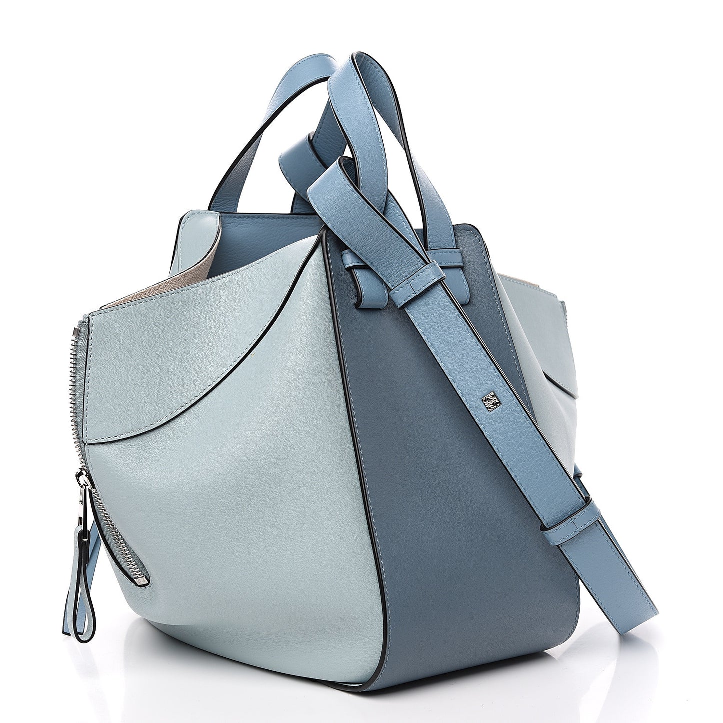 Calfskin Small Hammock Shoulder Bag Aqua Light Blue Stone