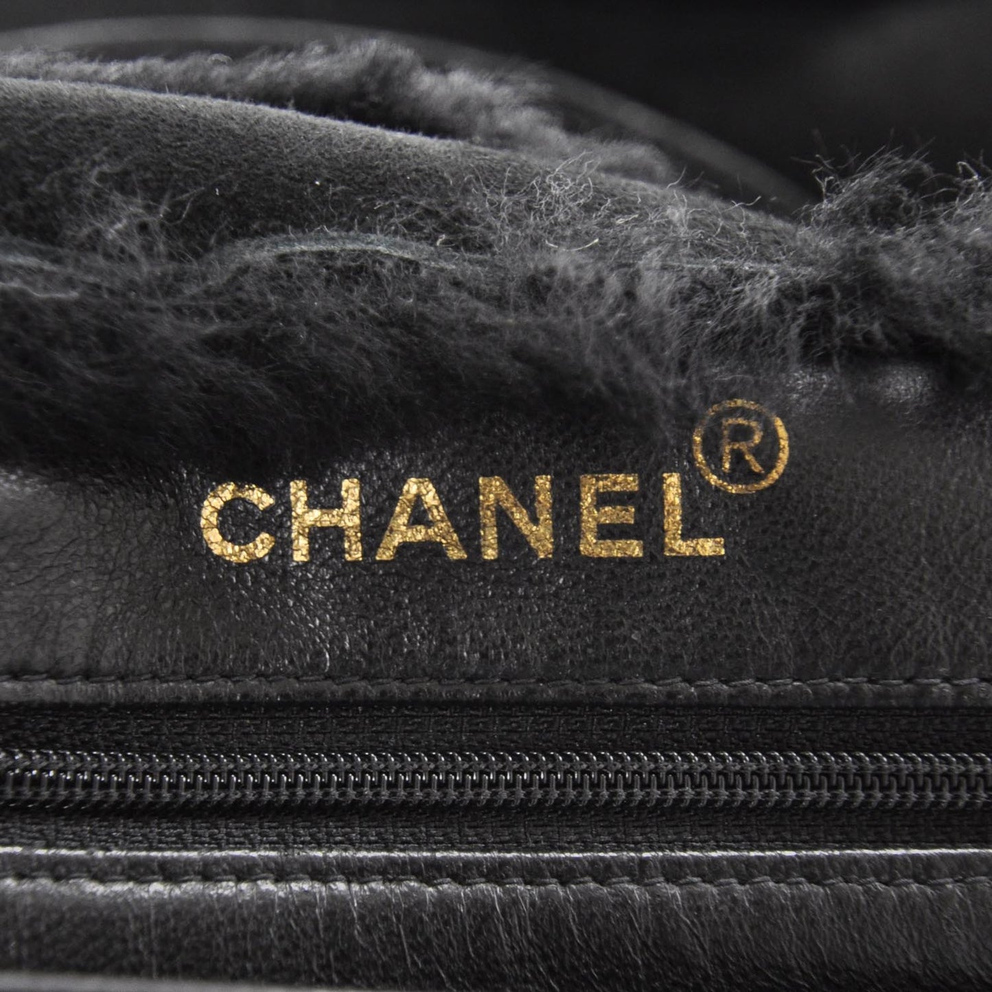 Suede Shearling Fur Handbag Black