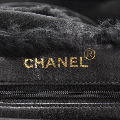 Chanel Suede Shearling Fur Handbag Black 7 of 12