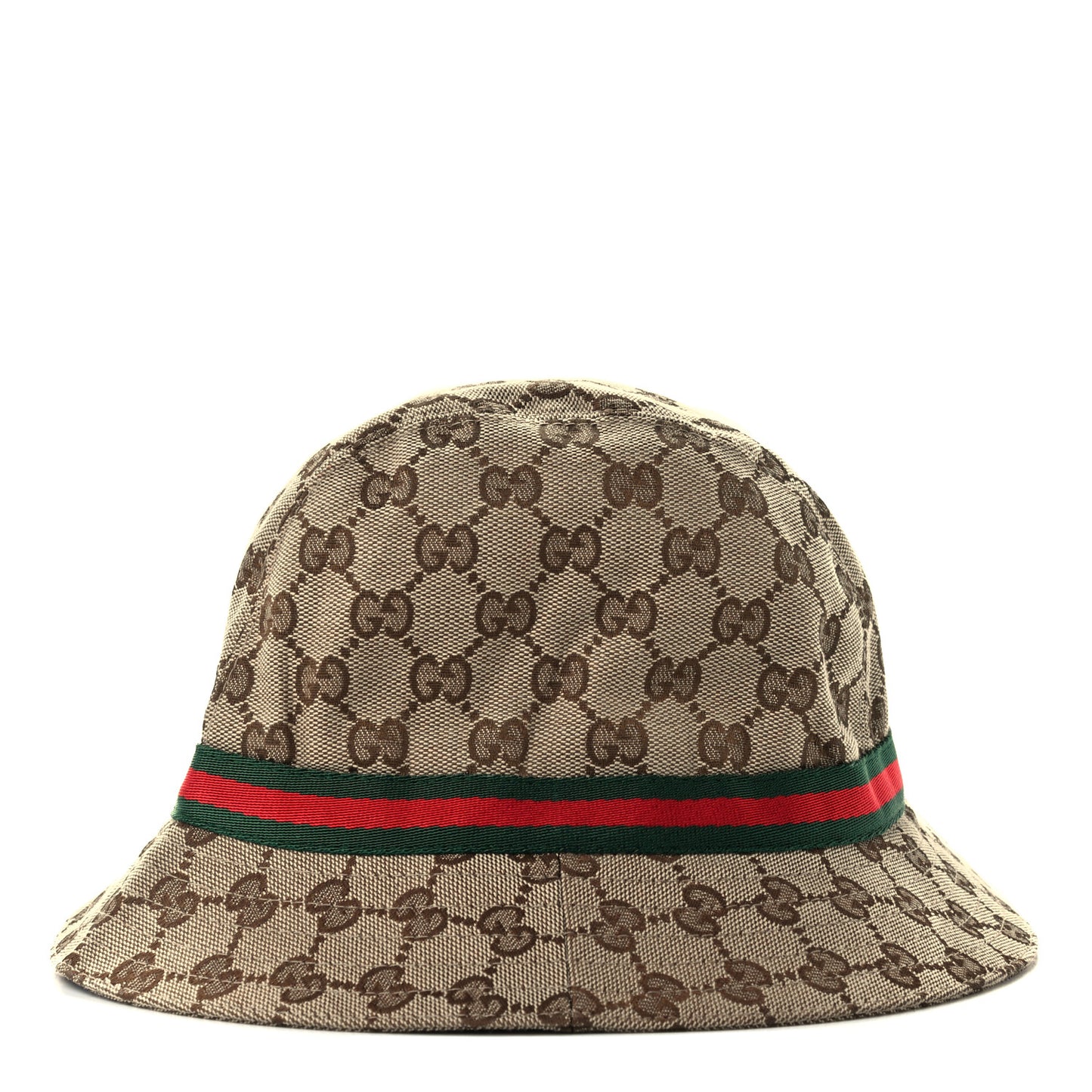 GG Monogram Web Bucket Hat M Brown