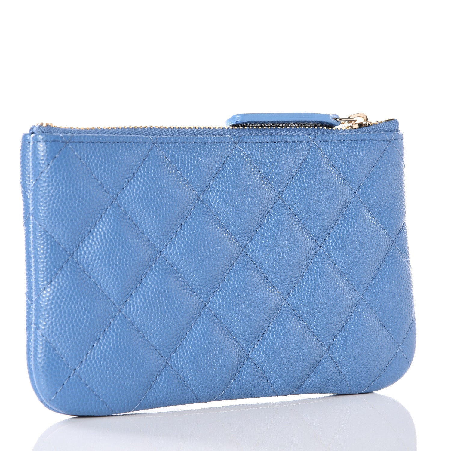 Chanel Caviar Quilted Small Cosmetic Case Blue 2 of 10