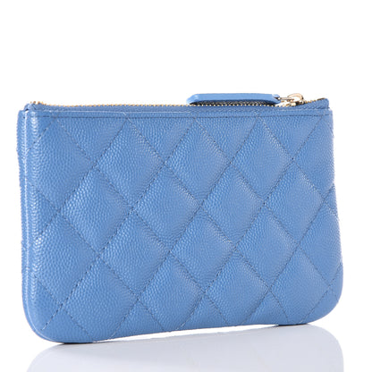 Chanel Caviar Quilted Small Cosmetic Case Blue 2 of 10