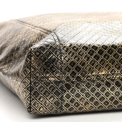 Bottega Veneta Calfskin Intrecciomirage Antique Tote Black Gold 6 of 8