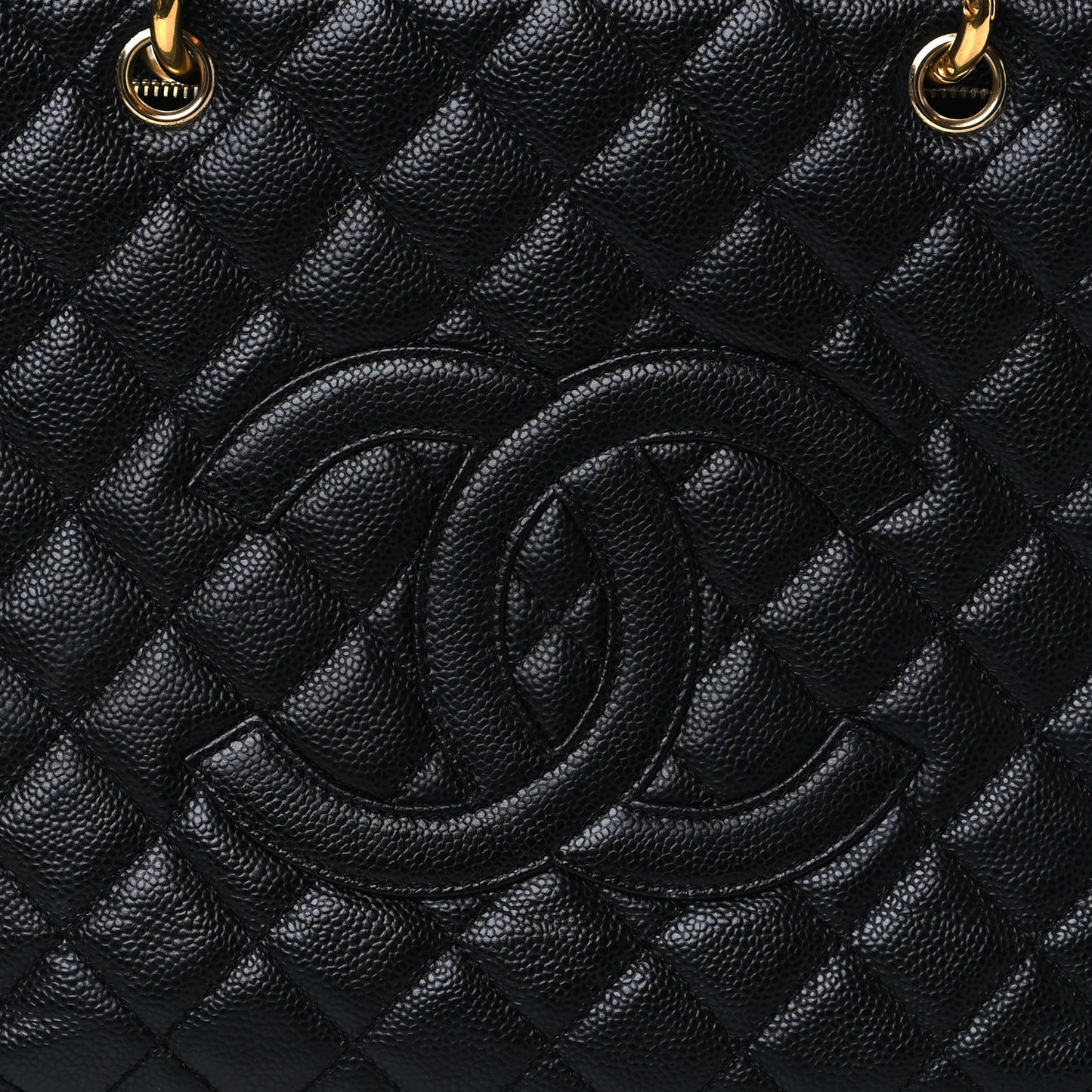 Caviar Quilted Grand Shopping Tote GST Black