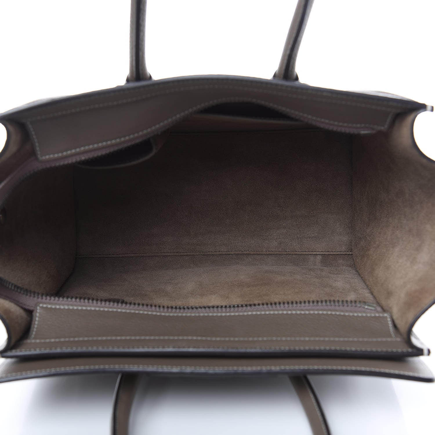 Celine Drummed Calfskin Micro Luggage Souris 6 of 11