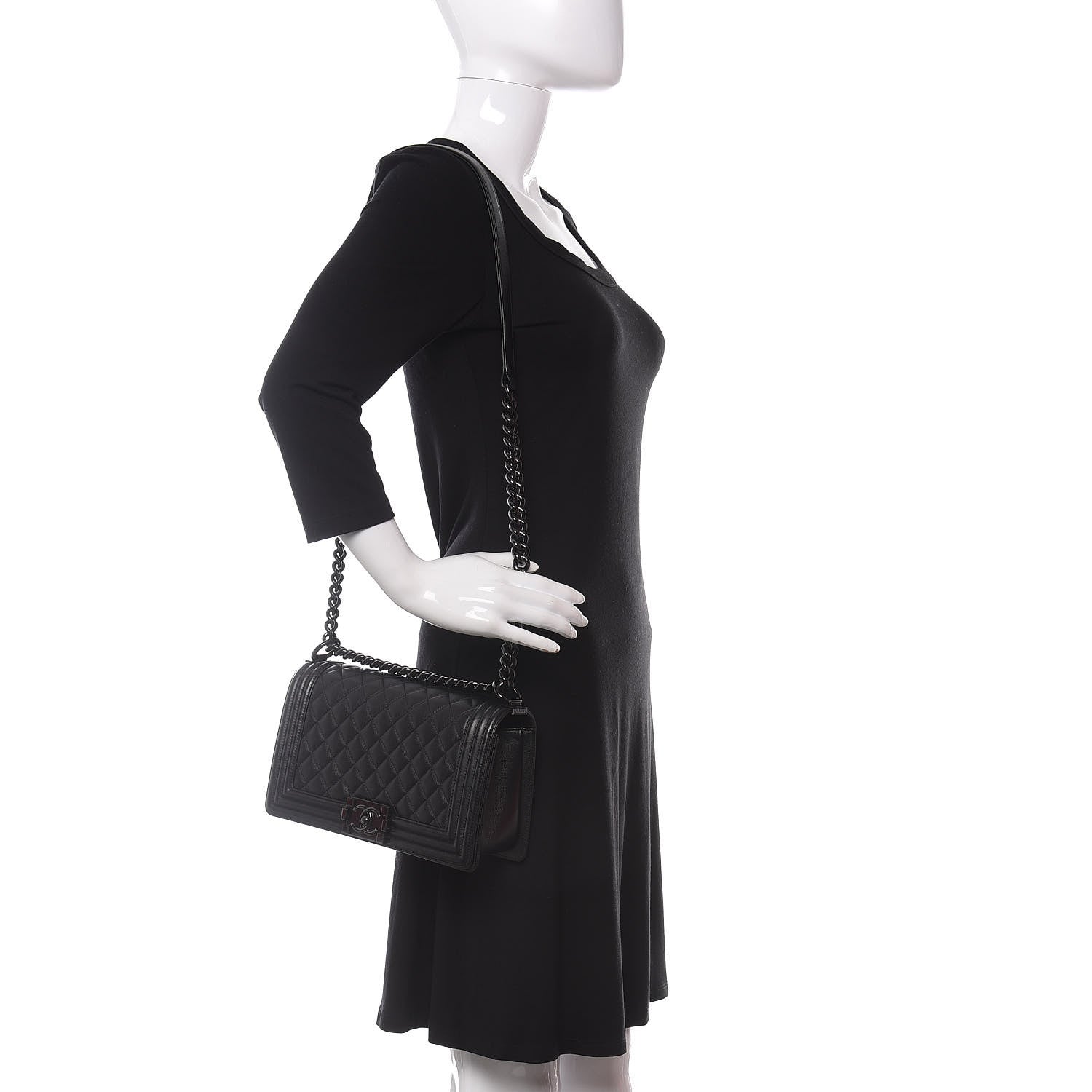 Chanel Caviar Quilted Medium Boy Flap So Black 2 of 11