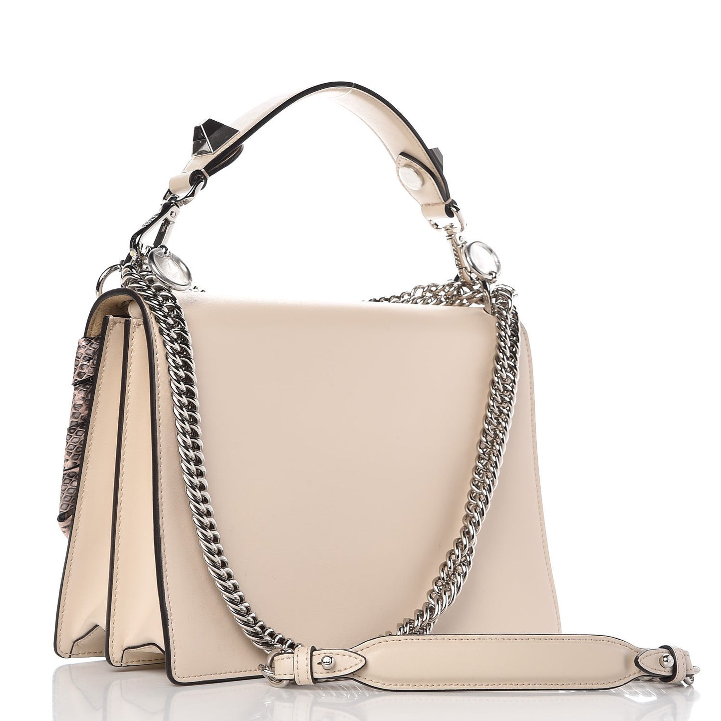 Vitello Elaphe Lace Up Bow Kan I Shoulder Bag Camelia Bois de Rose