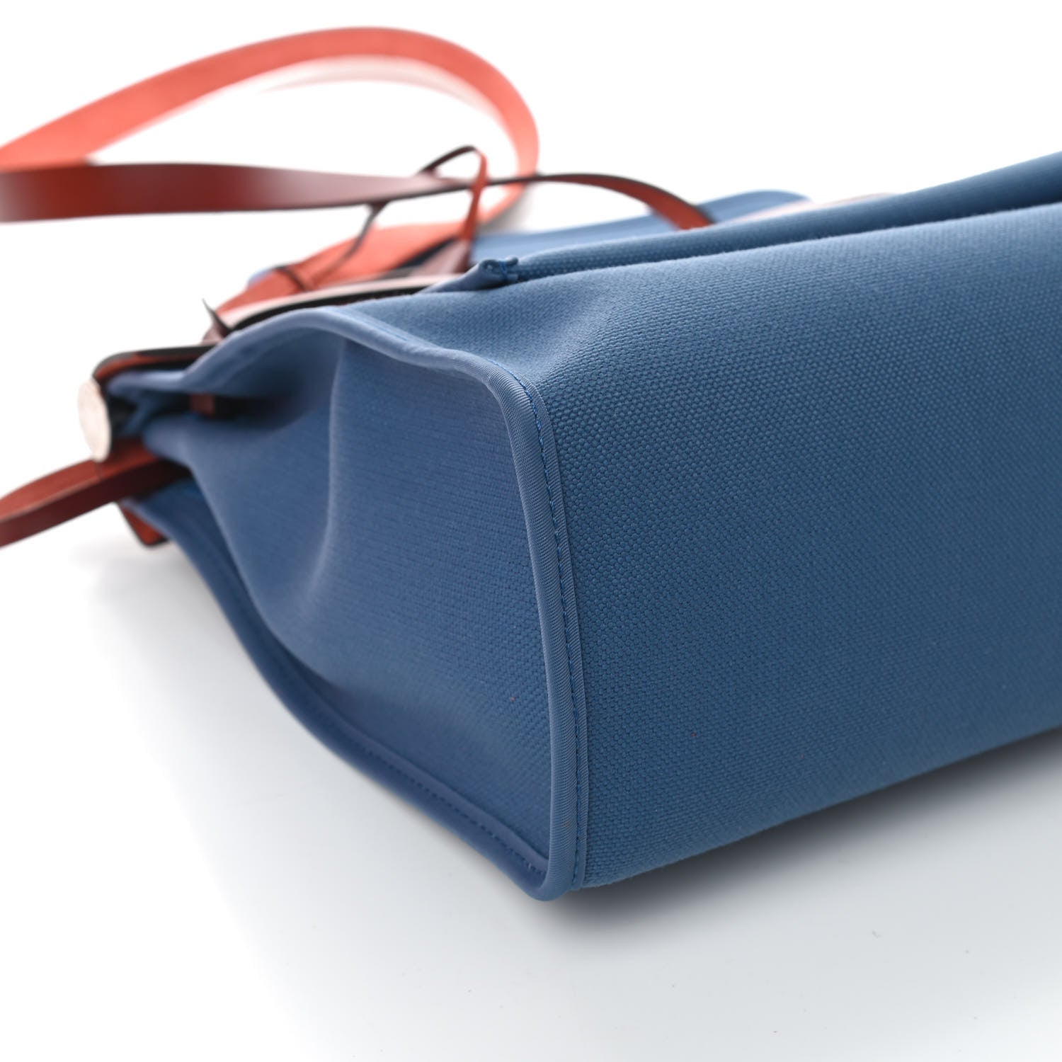 Hermes Vache Hunter Toile Militaire Herbag Zip 31 PM Bleu Agate Rouge H 8 of 10