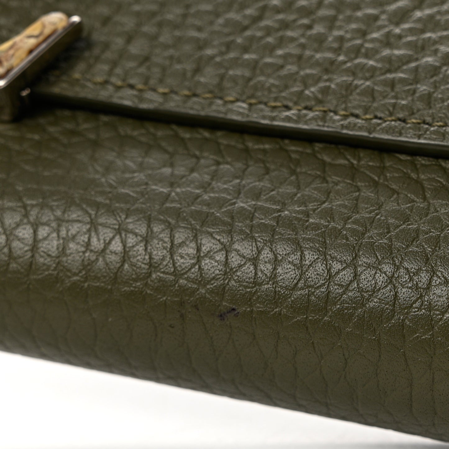 Taurillon Capucines Snakeskin Wallet Khaki