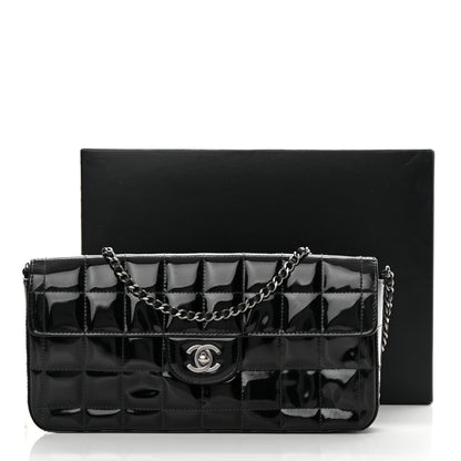 Chanel Patent Quilted East West Chocolate Bar Flap Black 14 of 14