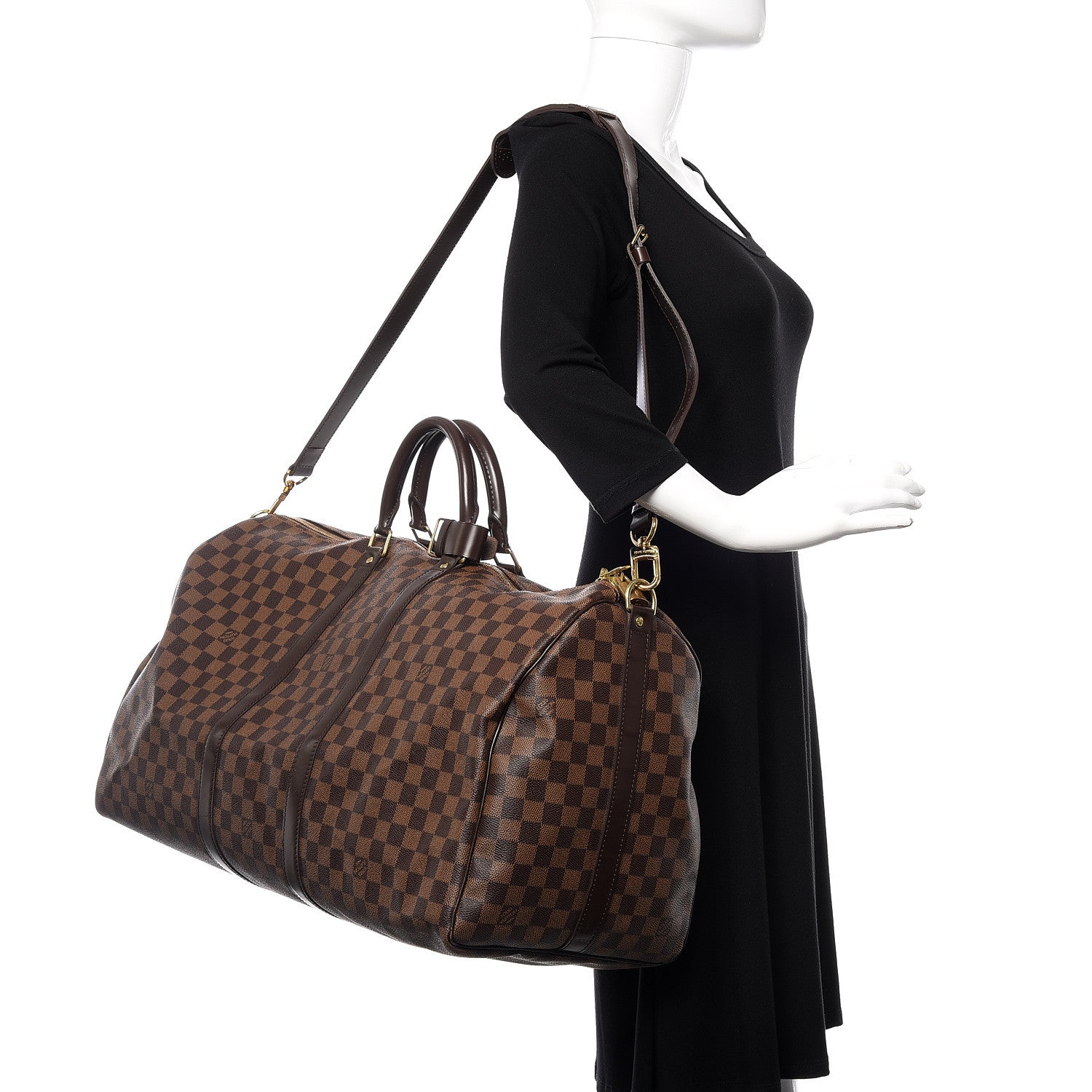 Louis Vuitton Damier Ebene Keepall Bandouliere 55 2 of 16