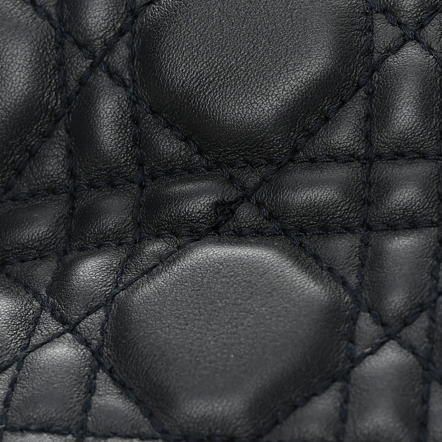 Lambskin Cannage Medium Lady Dior Navy Blue