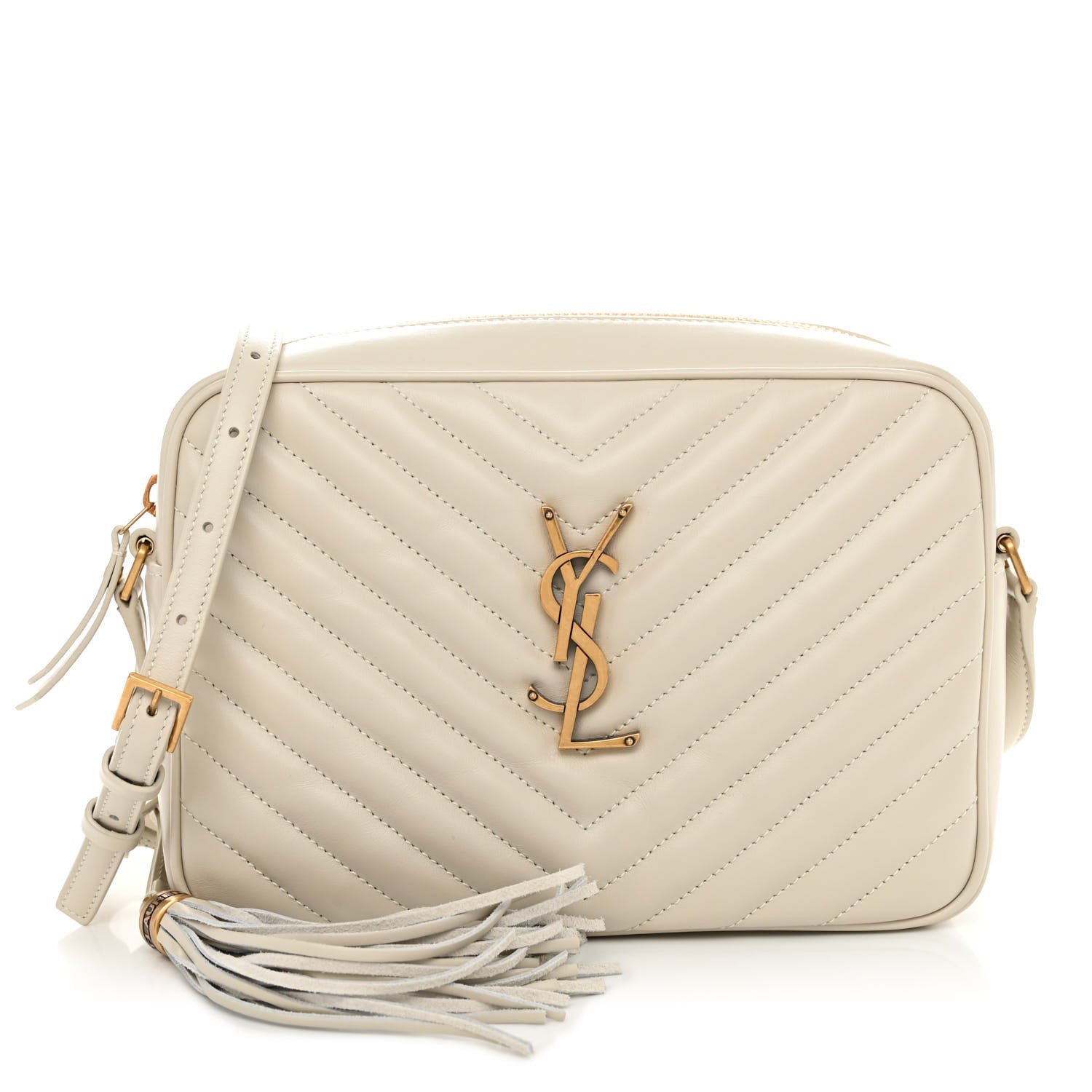 Saint Laurent Calfskin Matelasse Monogram Lou Camera Bag Crema Soft 1 of 9