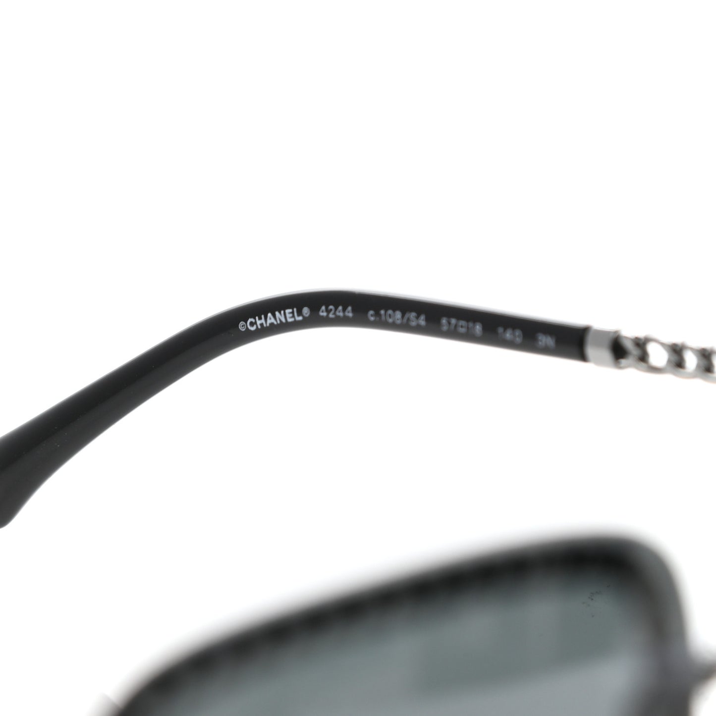 Square Removable Chain Pearl Sunglasses 4244 Black