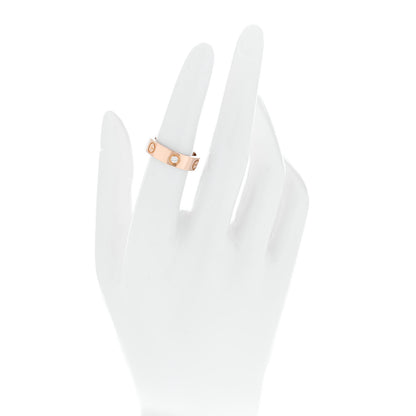 Cartier 18K Pink Gold 3 Diamond 5.5mm LOVE Ring 52 6 2 of 4