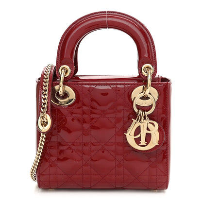 Christian Dior Patent Cannage Mini Lady Dior Red 1 of 10