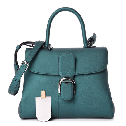 Delvaux Metallic Calfskin MM Brillant Satchel Satin Peacock 1 of 12
