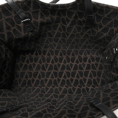 Valentino Garavani Toile Iconographe Goatskin Le Troisieme Shopping Bag Black Fondant 5 of 10