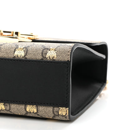 Gucci GG Supreme Monogram Bees Small Padlock Shoulder Bag Black 10 of 10
