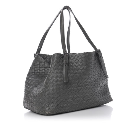 Bottega Veneta Nappa Intrecciato Medium Seamless Tote Light Grey 3 of 9