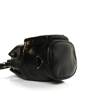 Prada Glace Calfskin Embossed Secchiello Bucket Bag Black 11 of 14