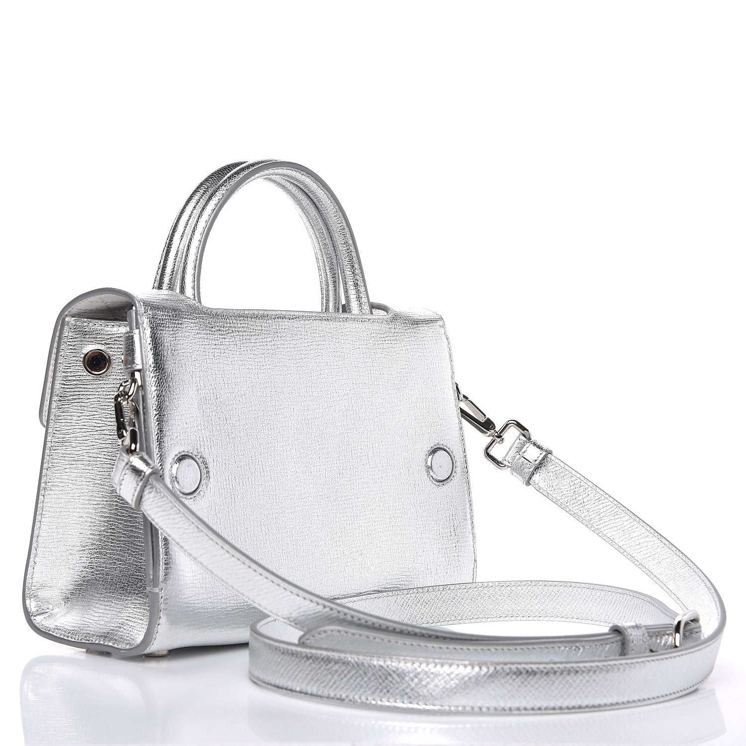 Christian Dior Metallic Grained Calfskin Mini Diorever Flap Silver 3 of 8