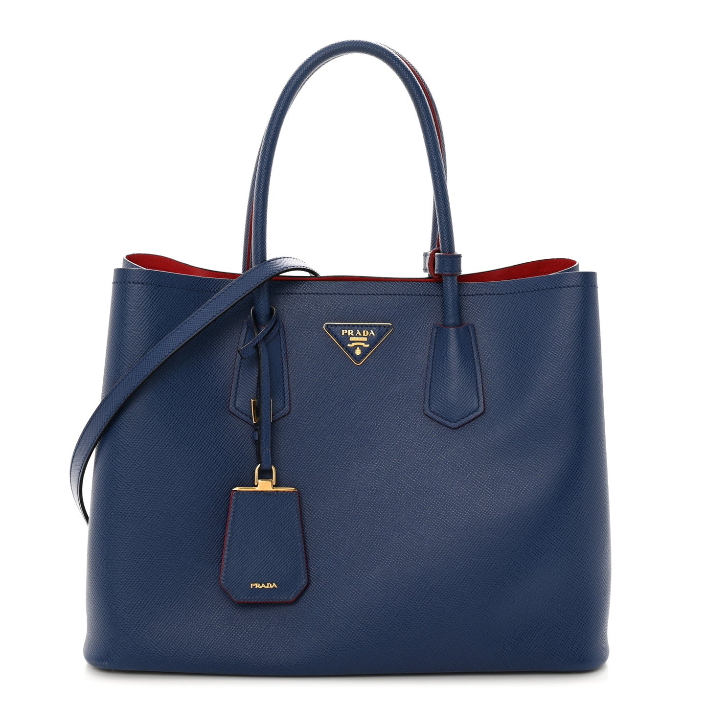 Saffiano Cuir Large Double Bag Bleuette
