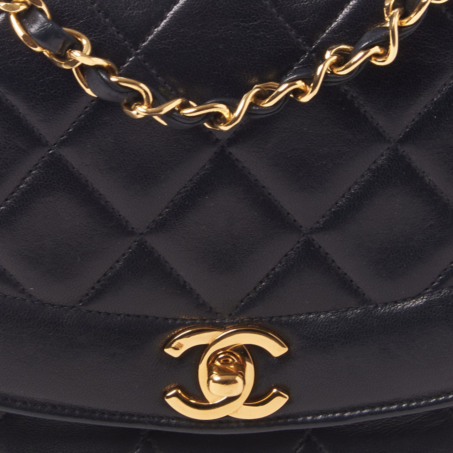 Lambskin Quilted Small Single Flap Black