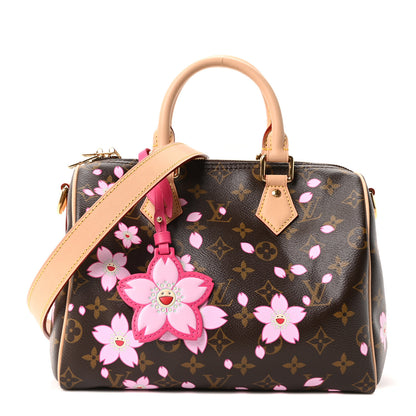 Louis Vuitton LV X TM Monogram Cherry Blossom Speedy Bandouliere 25 Sakura Brown 1 of 10