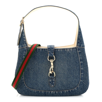 Gucci Denim Small Jackie Shoulder Bag Blue Denim 1 of 10