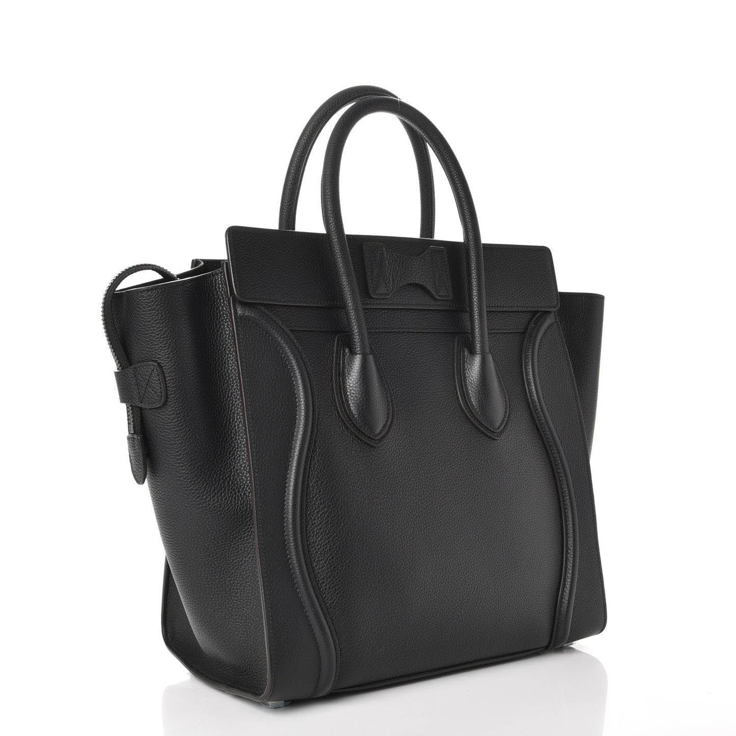 Drummed Calfskin Mini Luggage Black