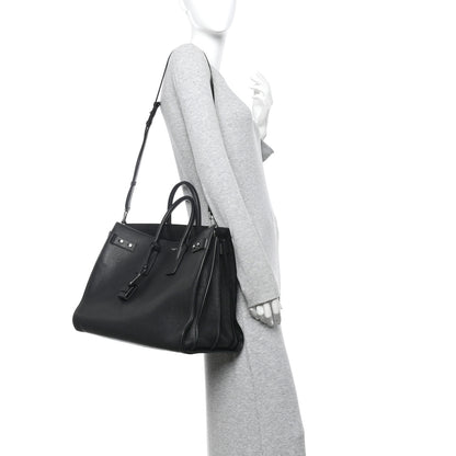 Saint Laurent Grained Calfskin Large Souple Sac De Jour Black 2 of 9