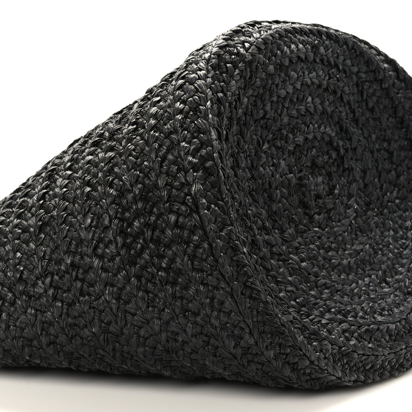 Raffia Medium Panier Bag Black