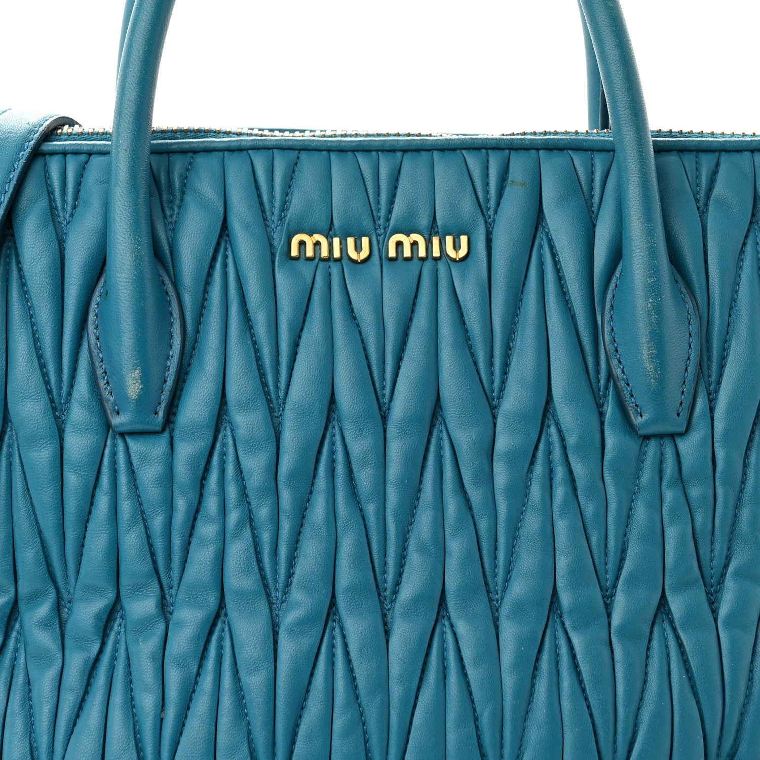 Miu Miu Nappa Matelasse Top Handle Bag Turchese 8 of 18