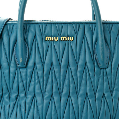 Miu Miu Nappa Matelasse Top Handle Bag Turchese 8 of 18