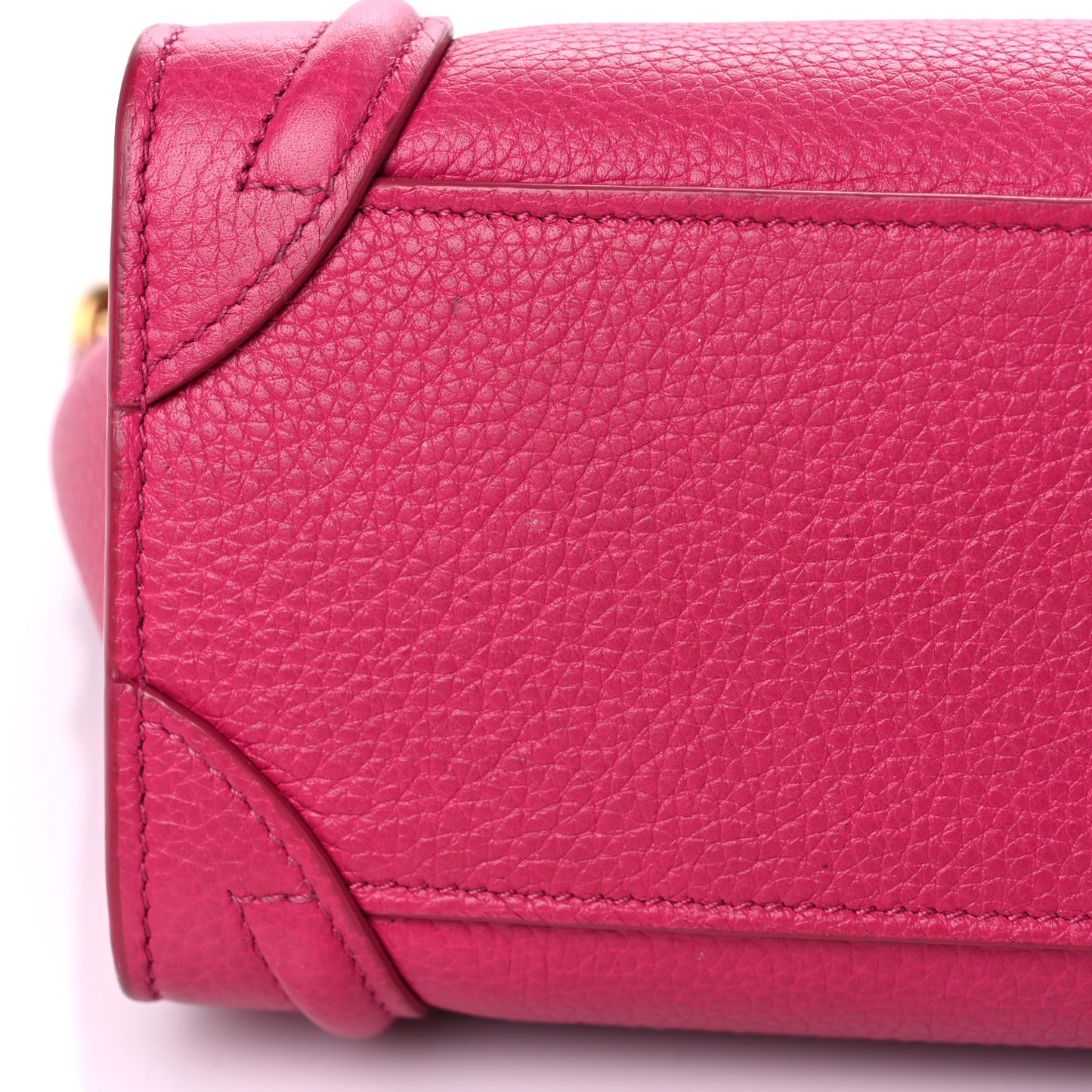 Drummed Calfskin Nano Luggage Fuchsia