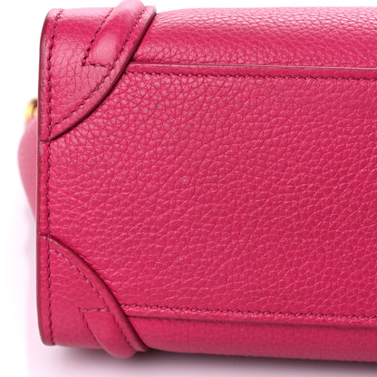 Celine Drummed Calfskin Nano Luggage Fuchsia 18 of 19