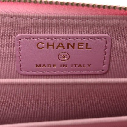 Chanel Caviar Quilted Zip Coin Purse Pink 6 of 10