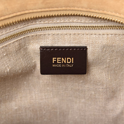 Fendi Pequin Cuoio Vegetale Medium Roll Tote Tobacco Rosso Blue Mirto Miele 6 of 10