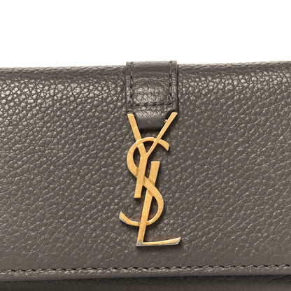 Saint Laurent Grained Calfskin Monogram Key Case Grey 9 of 9