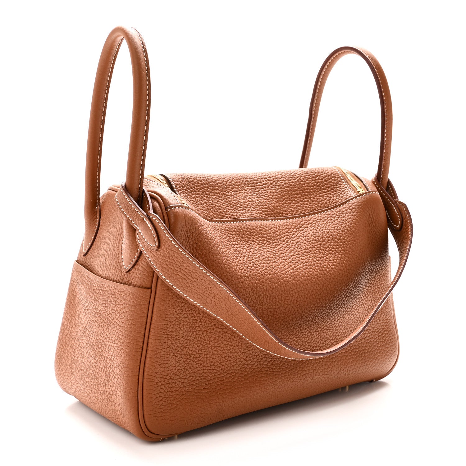 Hermes Taurillon Clemence Lindy 26 Gold 3 of 10