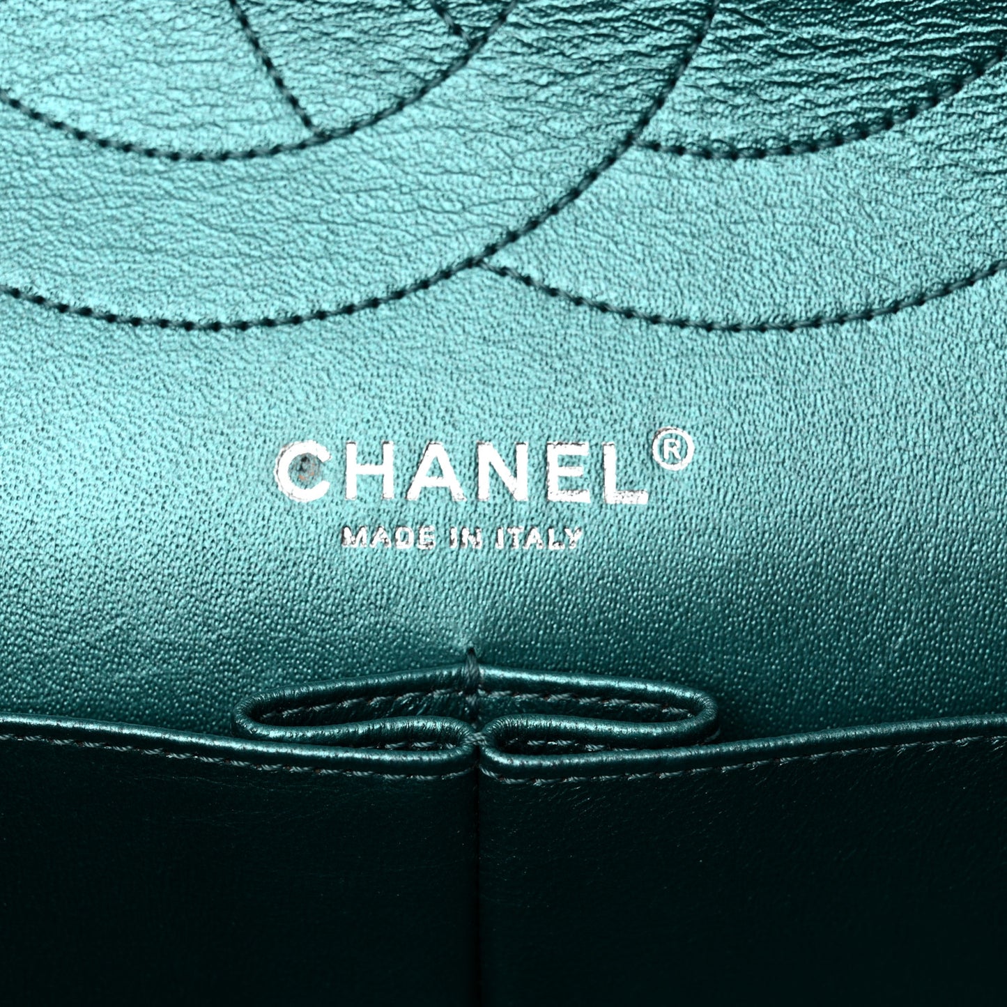 Metallic Calfskin Quilted 2.55 Reissue Flap 227 Turquoise