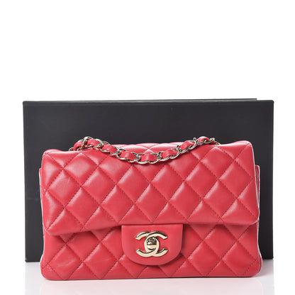 Chanel Lambskin Quilted Mini Rectangular Flap Fuchsia 11 of 11