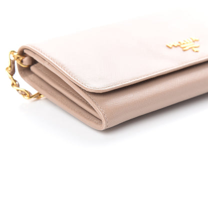 Prada Saffiano Metal Oro Chain Wallet Cammeo 7 of 8
