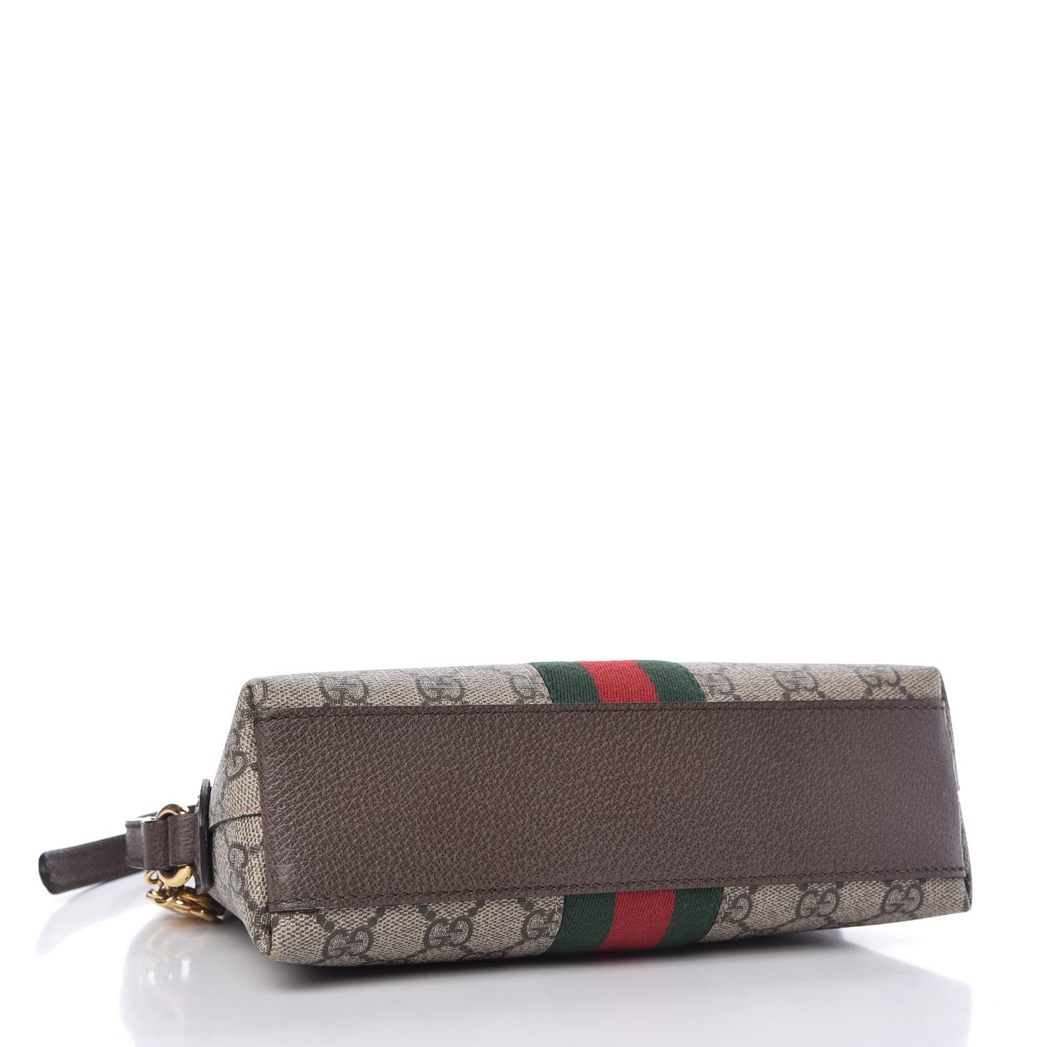 Gucci GG Supreme Monogram Textured Dollar Calfskin Web Small Ophidia Dome Shoulder Bag Beige Ebony New Acero 4 of 10