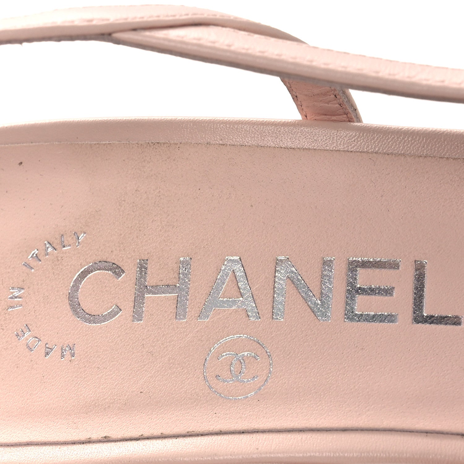 Chanel Calfskin Grosgrain Cap Toe CC Slingback Pumps 39 Light Pink Black 9 of 14