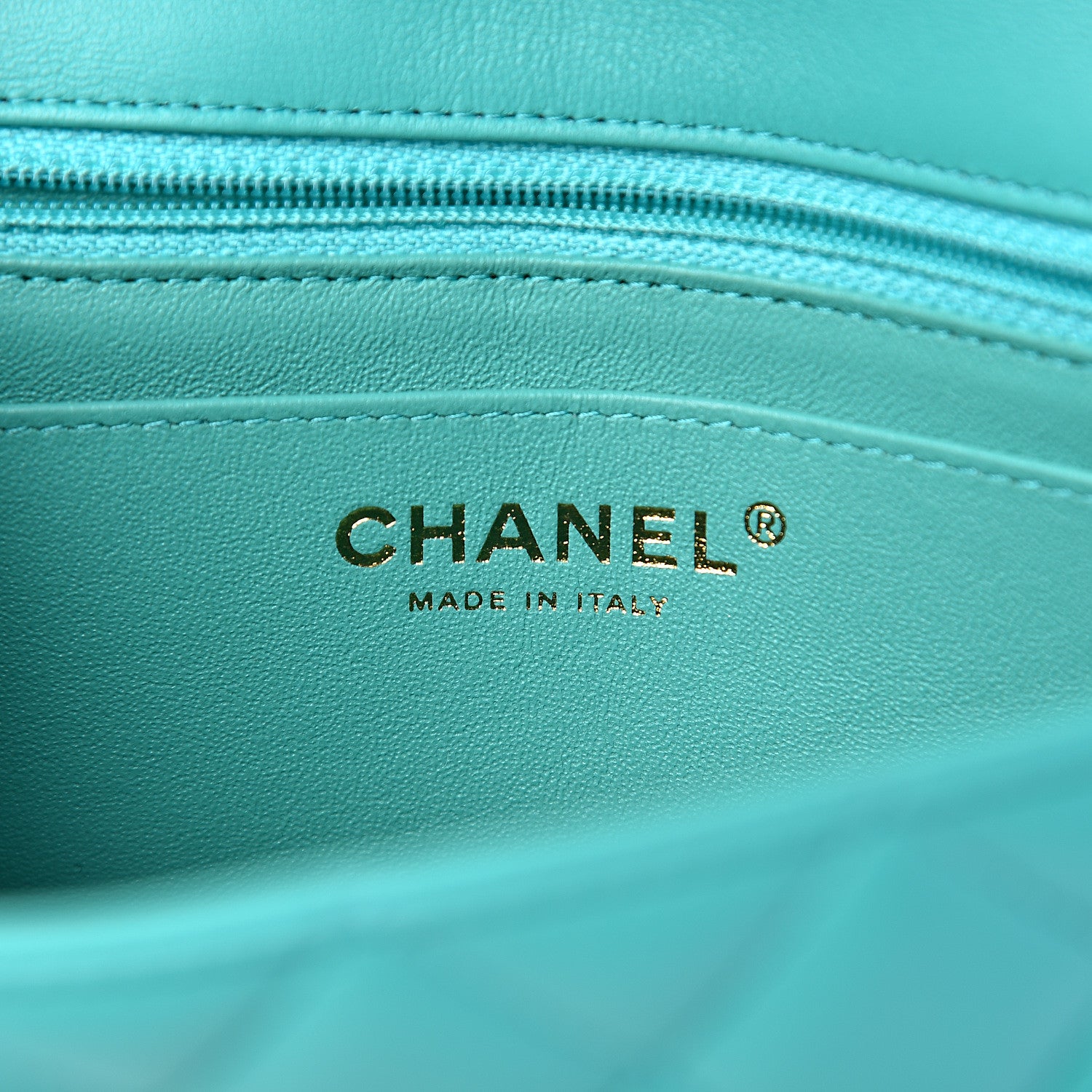 Chanel Lambskin Quilted Mini Rectangular Flap Turquoise 5 of 12