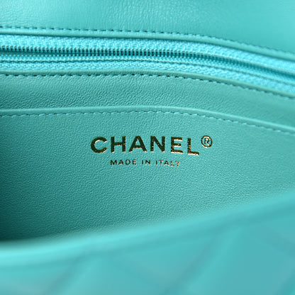 Chanel Lambskin Quilted Mini Rectangular Flap Turquoise 5 of 12
