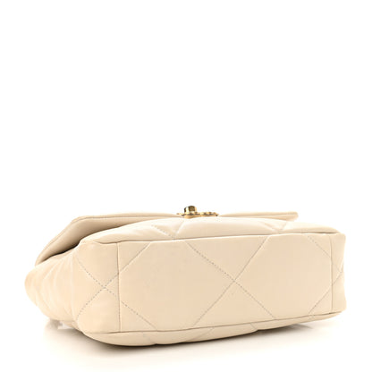 Chanel Lambskin Quilted Medium Chanel 19 Flap Light Beige 4 of 13